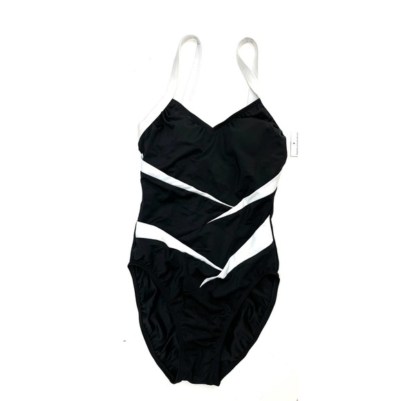 InstantFigure Shapewear Tummy Control Black One Piece Full Coverage Swimsuit 6 - Picture 3 of 4